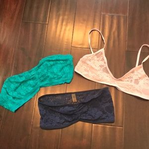 Bundle 3 Lace Bralettes M